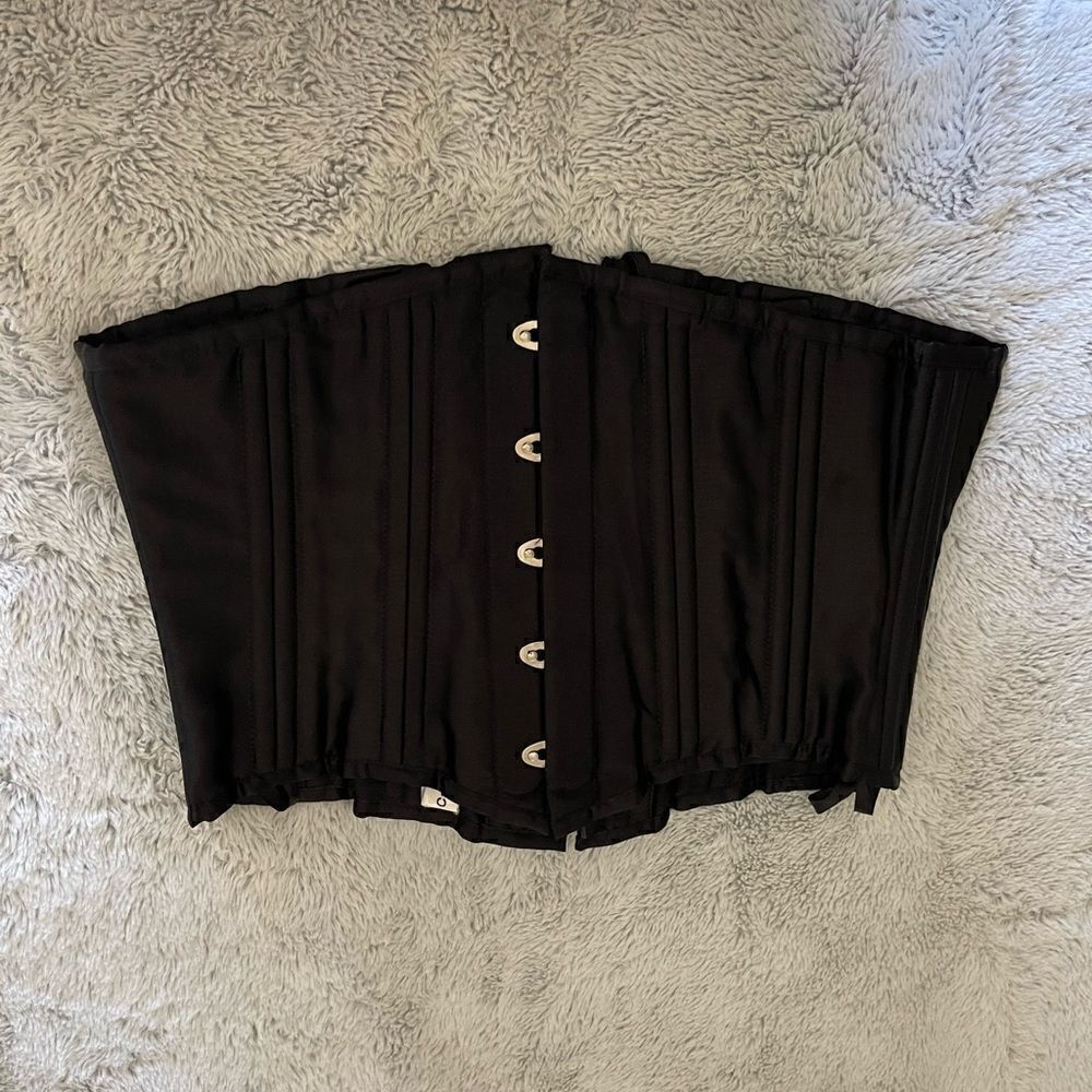 CAMELLIAS corcet black satin 26 steel bones - Picture 12 of 16